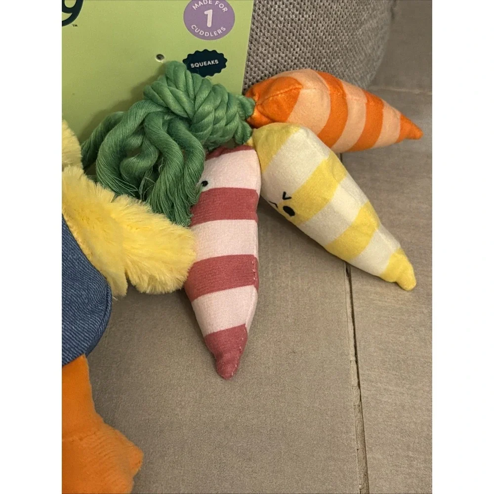 Boots & Barkley Carrots & Chick Plush Dog Toy Set Squeaky Cuddle Fetch New